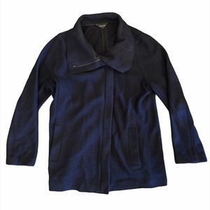 Ann Taylor Navy Wool Zip Up Jacket Light Coat XL